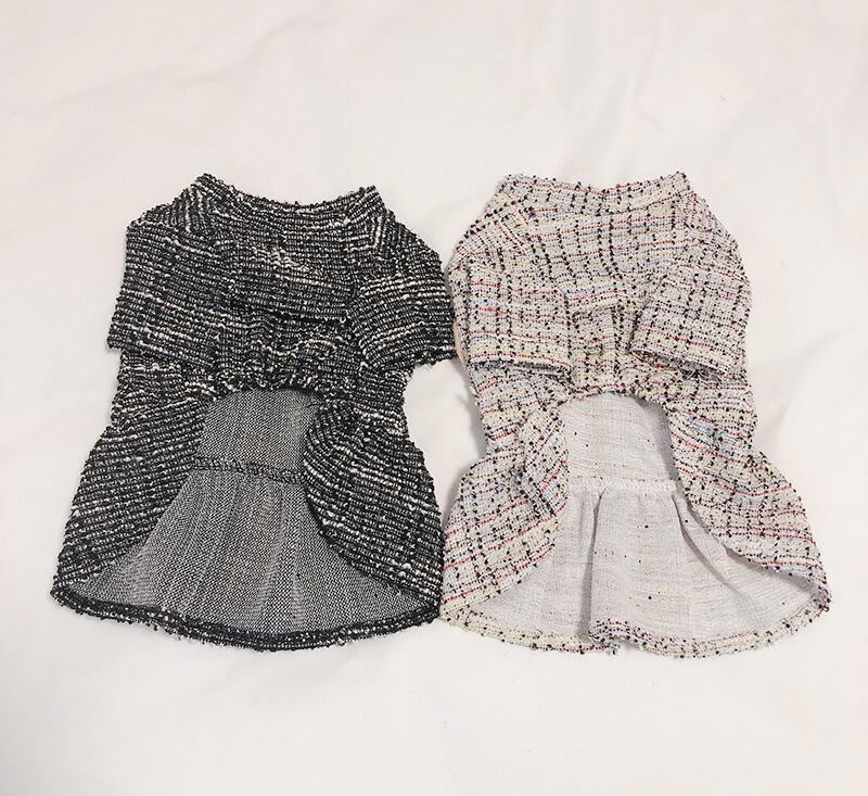 【SALE】No.5 ツイードワンピース  /  犬 服 新作 可愛い 犬服 ドレス ペット洋服 小型犬 中型犬 猫 犬の服 ドッグウェア 