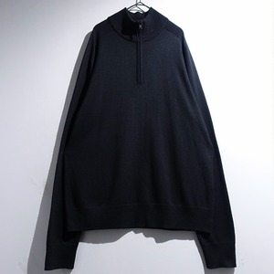 "BANANA REPUBLIC" Black Silk & Cashmere Half-Zip Knit
