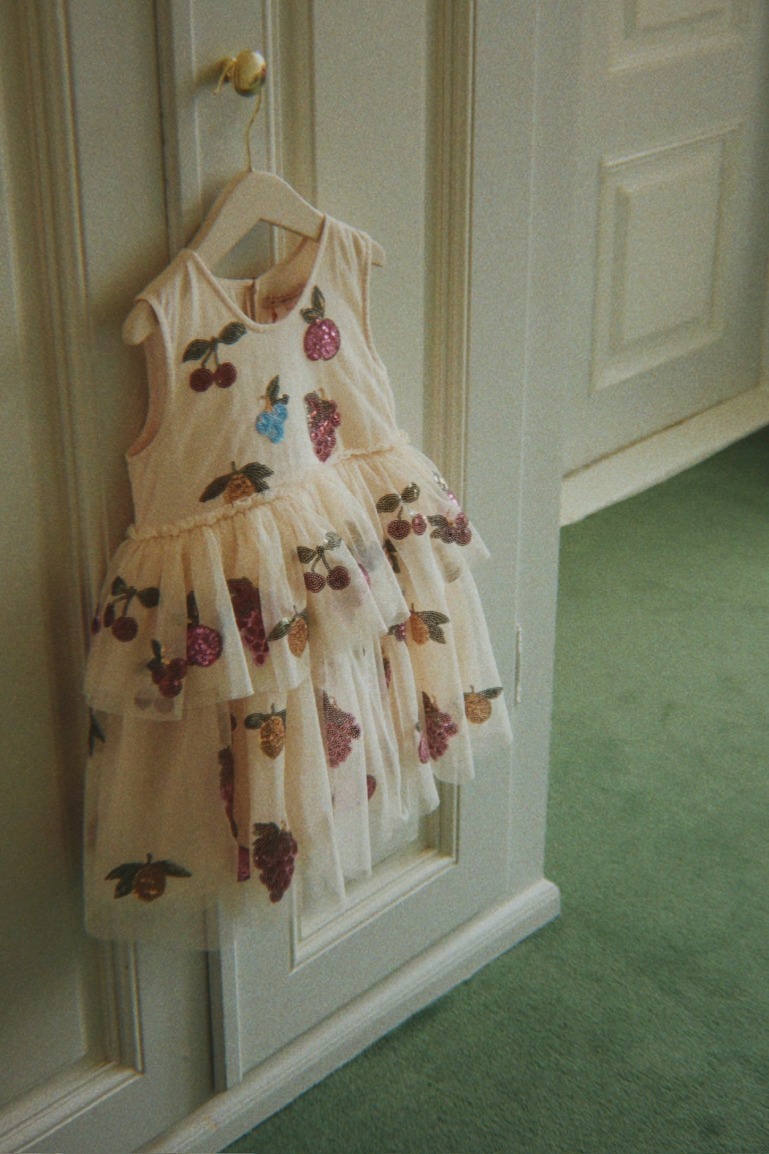 【LAST/2Y,3Yのみ】YVONNE FAIRY DRESS VITAMINS【Konges Sloejd コンゲススロイド】ドレス ホリデー フルーツ スパンコール