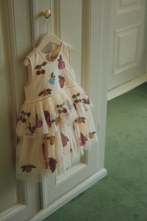 【LAST/2Y,3Yのみ】YVONNE FAIRY DRESS VITAMINS【Konges Sloejd コンゲススロイド】ドレス ホリデー フルーツ スパンコール