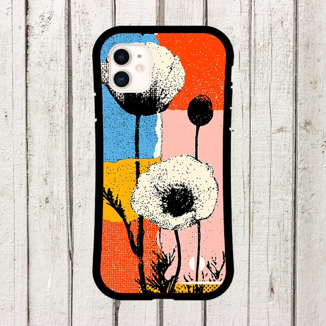 受注生産 iPhoneケース 花と夕日の紙片コラージュ｜ボタニカルZINE ZINE062A