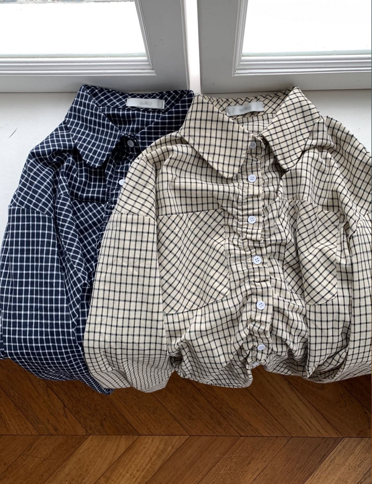 【新作5％OFF・3日間】Check Frill Shirts_2colors