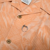 jacquard weave design aloha shirt salmon pink