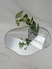 MIRROR PLATE & FLOWER VASSE SET / H10 cm
