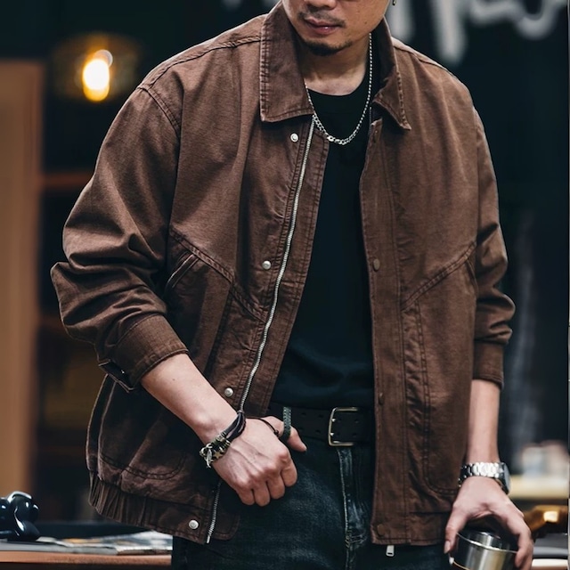 ジップアップ オープンカラー ジャケット 00608