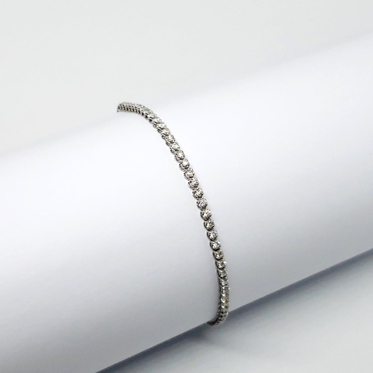 K18WG D1.00ct ホワイトゴールド ダイヤモンド テニス ブレスレット  