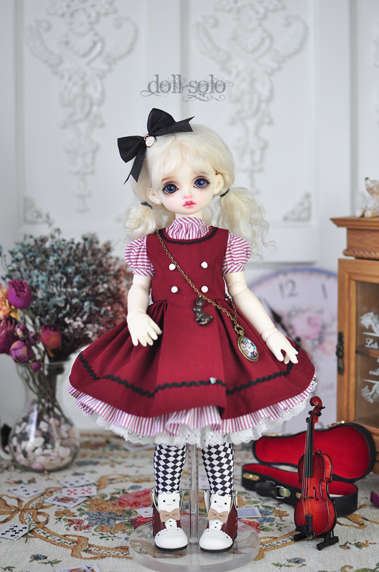 BJDドール用衣装セット MDD/MSDサイズ通用全2色 双子 球体関節人形 