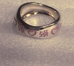 薔薇とハートのRING Pink  SILVER925 ＃LJ19008R