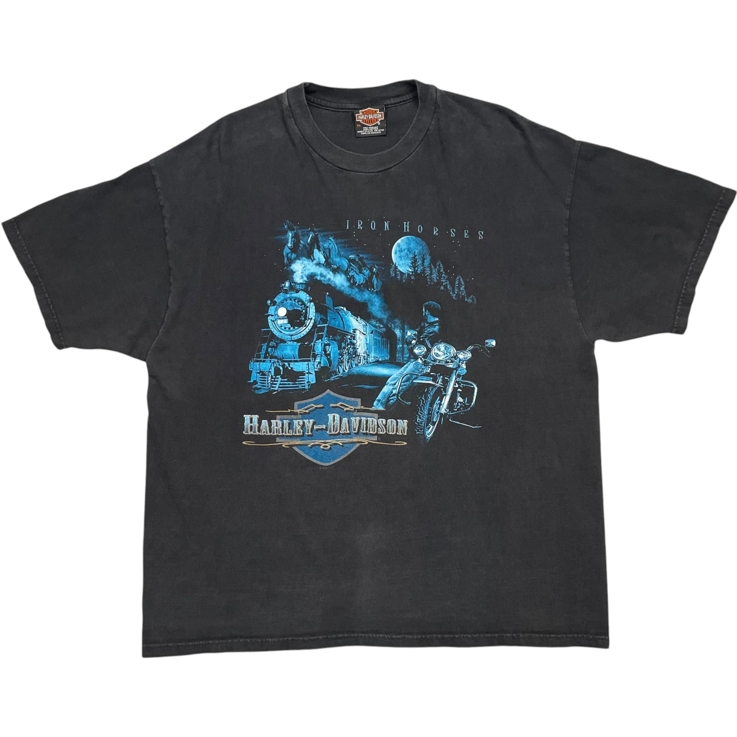 《XL》Harley-Davidson ハーレーダビッドソン Tシャツ 両面プリント フェード ブラック USA製 no.10567