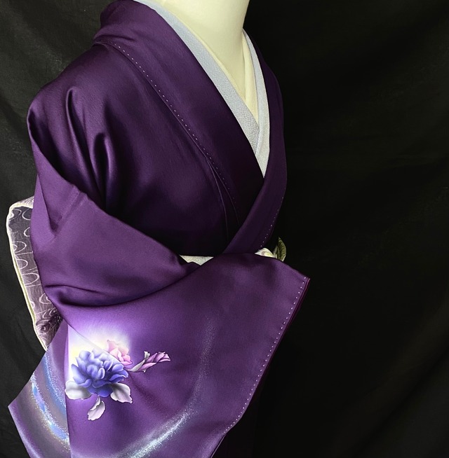 薔薇の紫色の訪問着〉SALE トール バラの着物 新古品 L | 和小物 あかりや