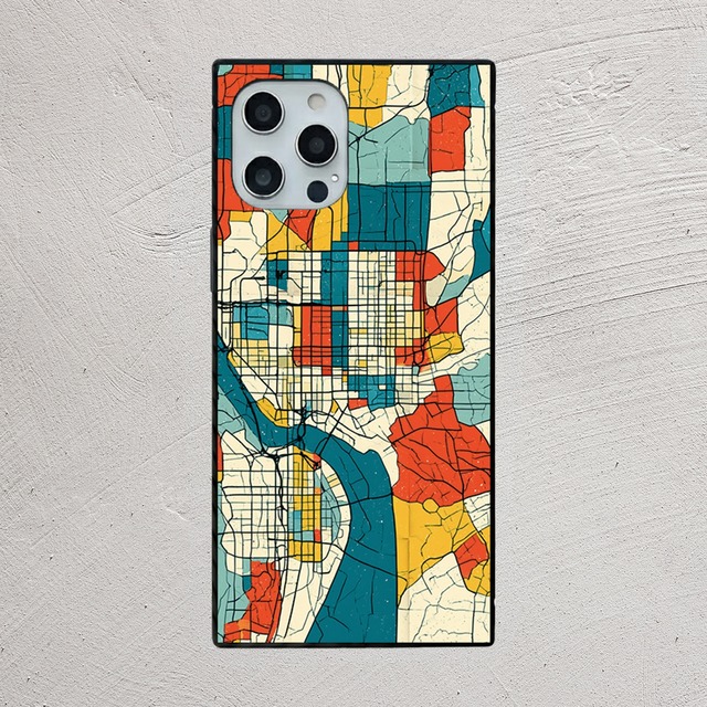 受注生産 iPhoneケース パッチワーク都市地図｜カラーマップ UMAP005A