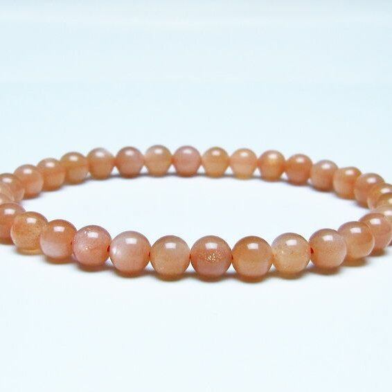 オレンジムーンストーン ブレスレット 6mm 一点物 メール便可 [M便 1/10] 111-48579