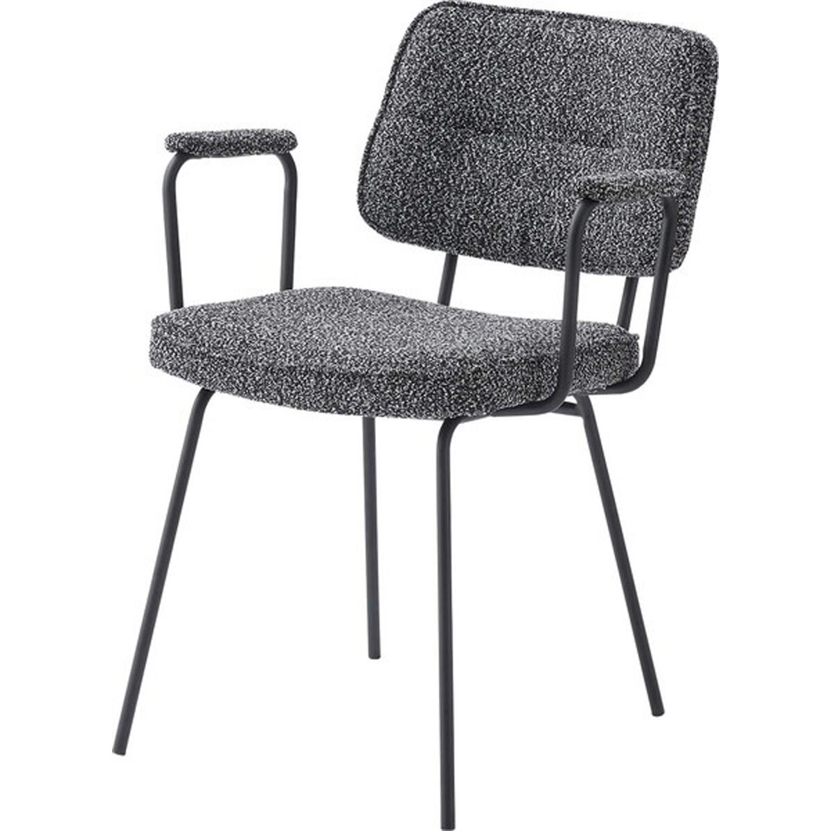 ダイニングチェア PC-183DGY アームチェア 肘掛けあり 肘つき 肘あり アームレスト スチール ブークレ ブークレ生地 おしゃれ シンプル モダン スタイリッシュ インダストリアル グレー ダークグレー チェア イス 椅子