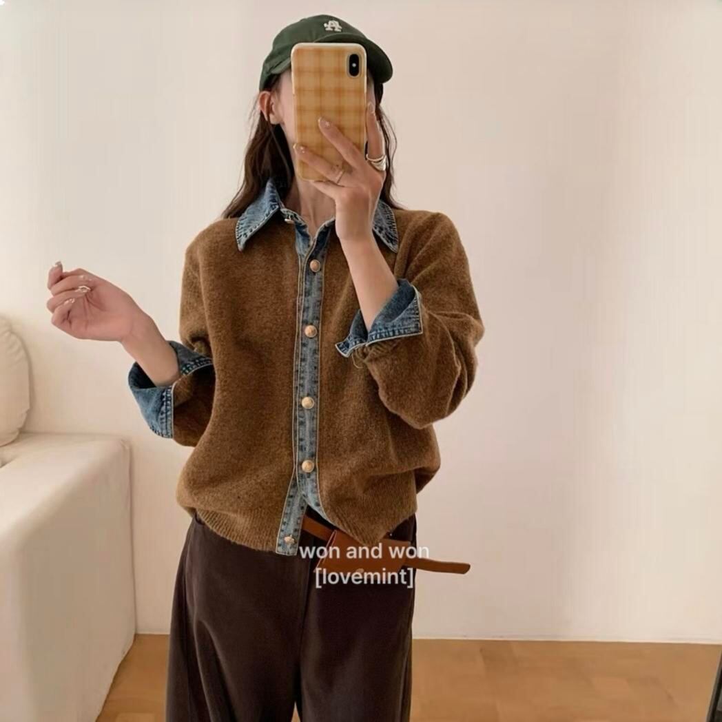 再々再入荷！デニムドッキングカーディガン