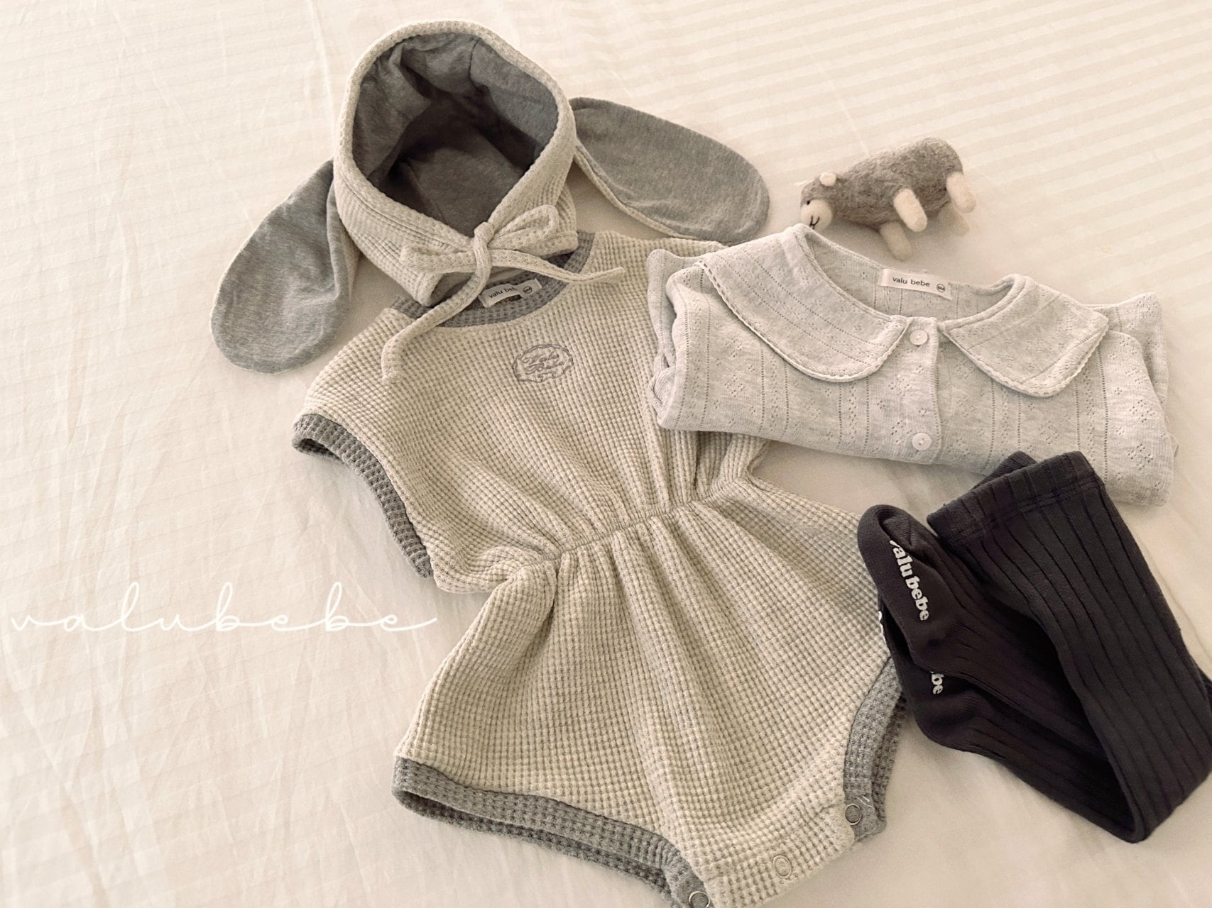 【即納/18M】クロッフル配色ロンパース/ valubebe