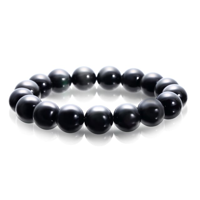 魔除け・御守り【開運】 黒曜石 パワーストーン ブレスレッド (10mm