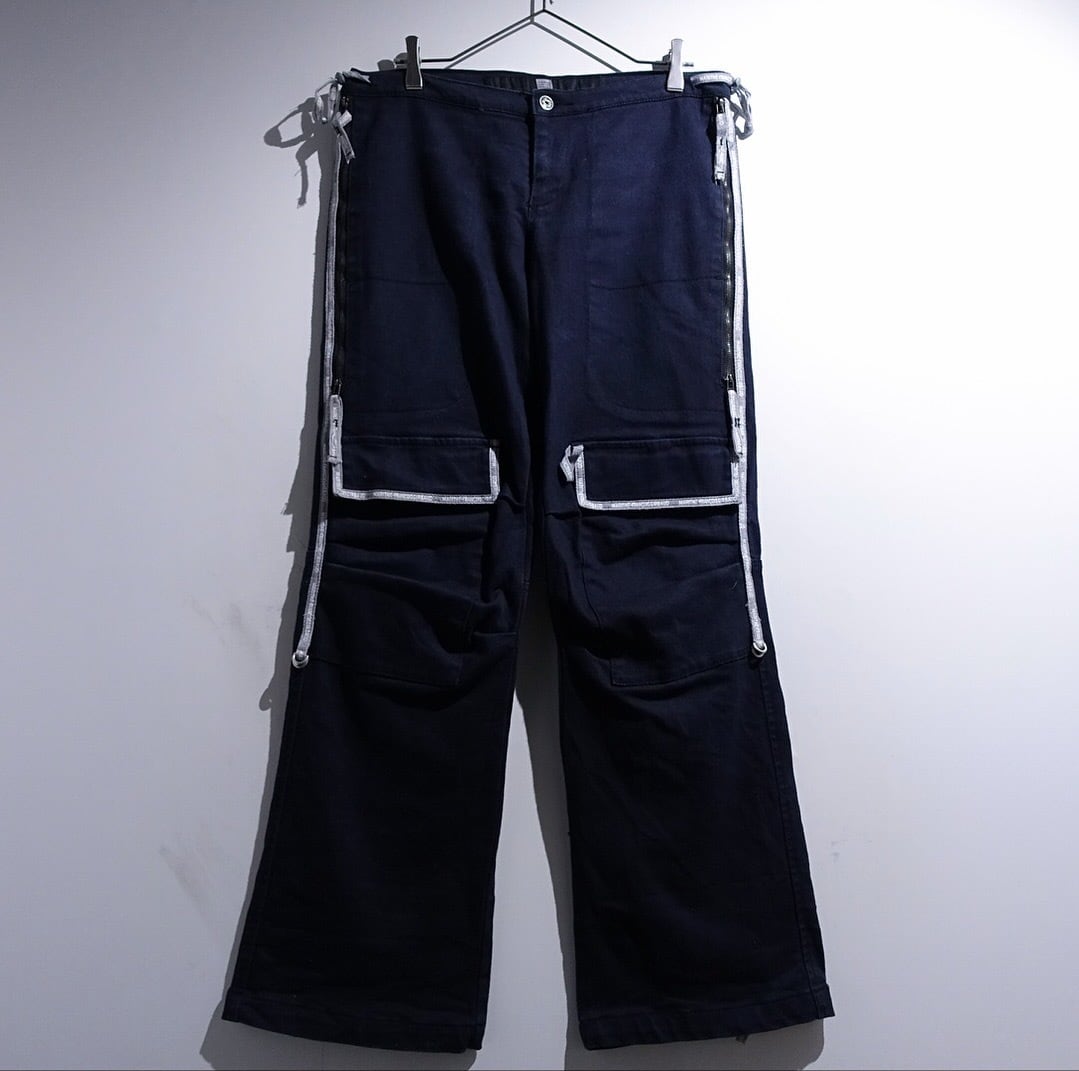 "Marithé + François Girbaud" Navy Denim Cargo Pants