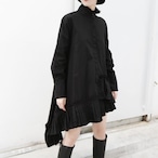 Versatile long-sleeved top with a ruffled hem(ME062)