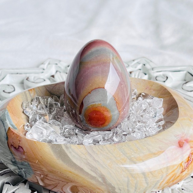 ポリクローム ジャスパー エッグ パームストーン マダガスカル産 ポリクローム ジャスパー エッグ パームストーン マダガスカル産