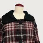 ビッグカラー レトロ調 ハーフコート｜赤チェック｜サムネイル5