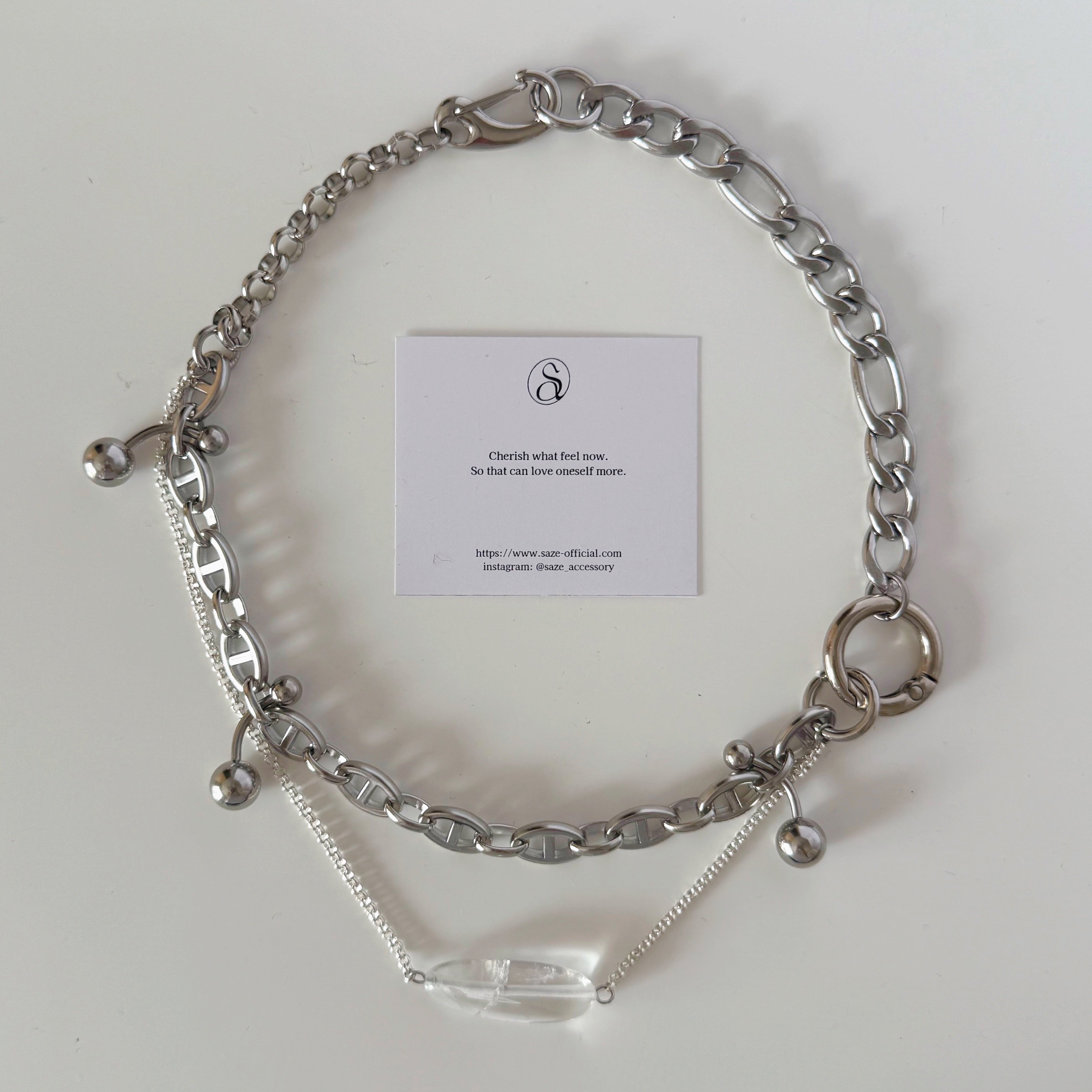 stone core necklace［crystal］ | saze