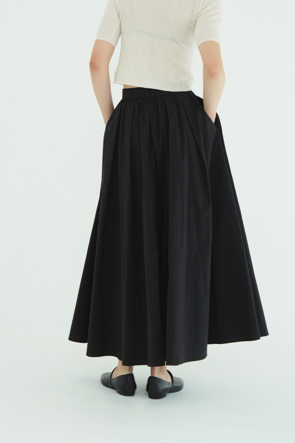 CLANE VOLUME FLARE SKIRT ブラック CLANE VOLUME FLARE SKIRT | FLICKA ASHIYA