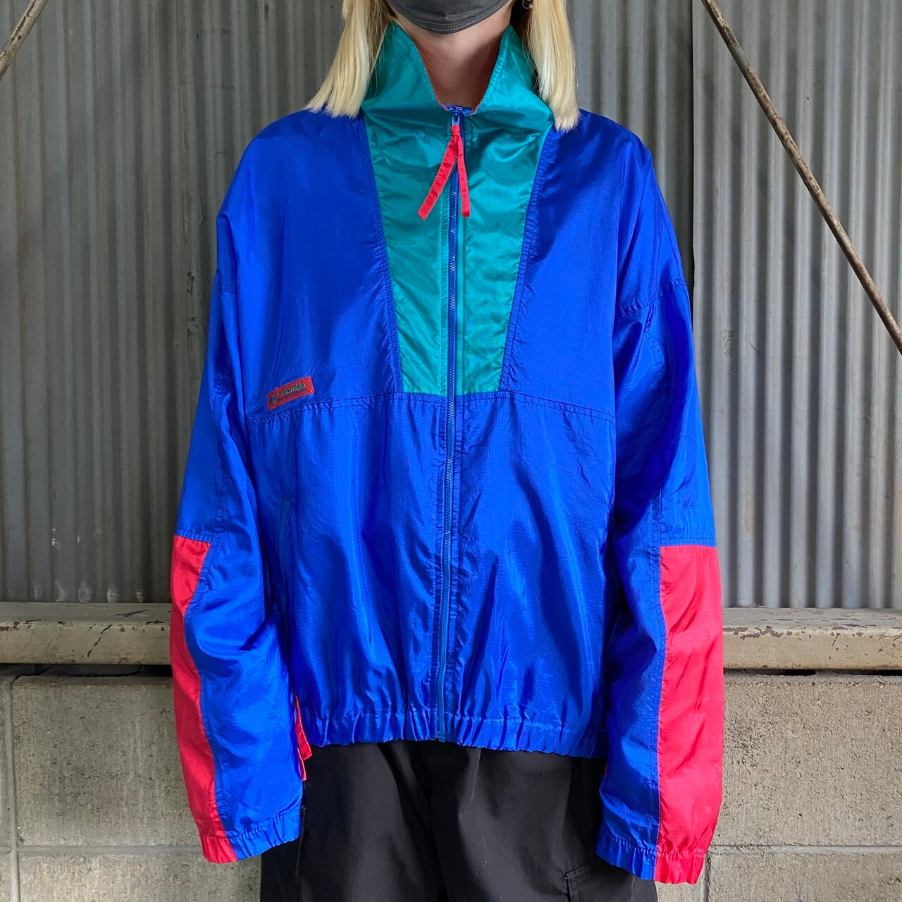 90年代 Columbia コロンビア ハイネック リップストップ ナイロン 