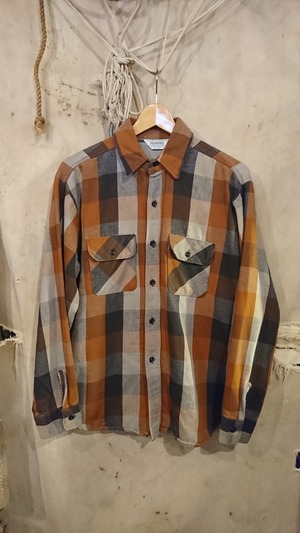 80s FIVE BROTHER HEAVY FLANNEL SHIRT