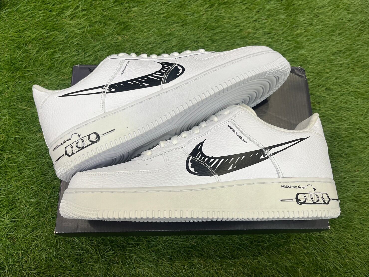 NIKE AIR FORCE 1 LOW LV8 UTILITY BLACK SKETCH CW7581-101 29cm 