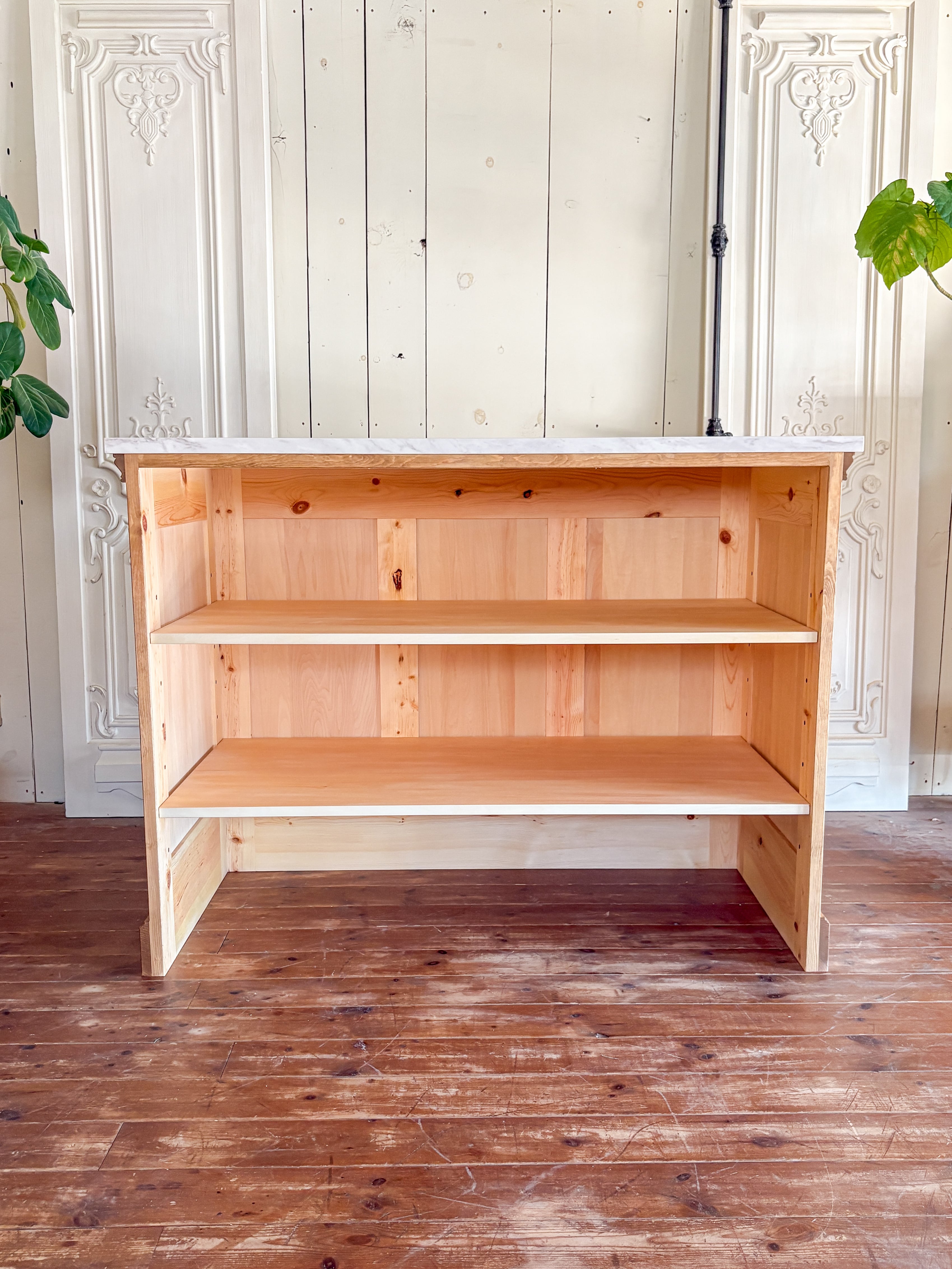 海外インテリア風キッチンカウンター159 （パイン家具・アイランド