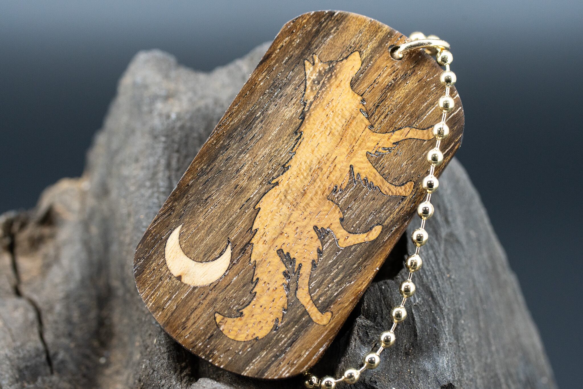 【シャビ―なトーンウッド】 オバンコール ドッグタグ 象嵌 闊歩