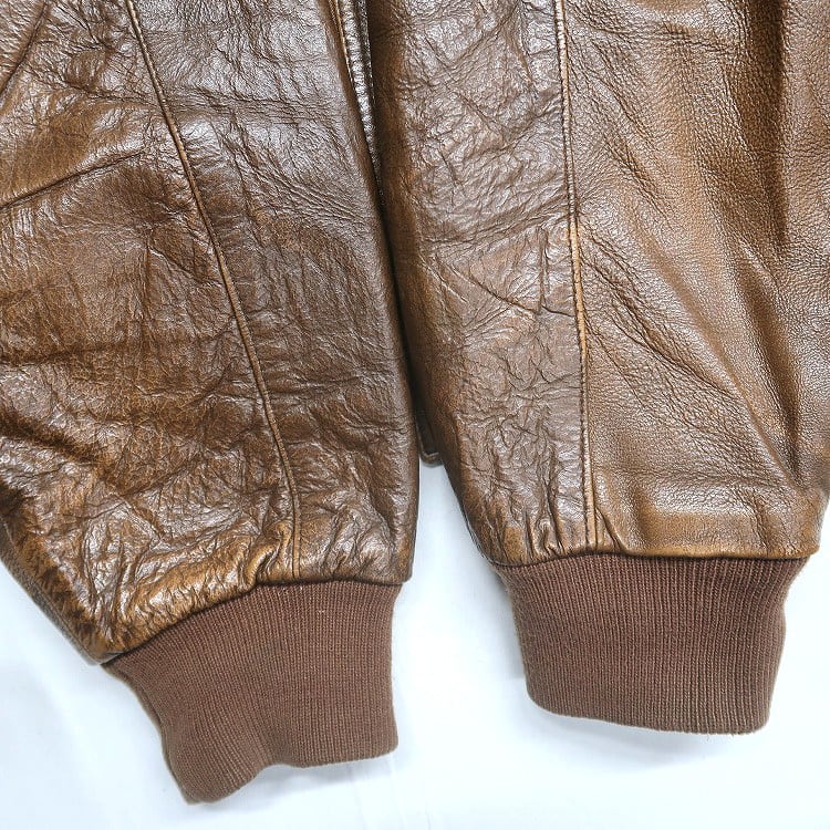 古着 philippe monet 本革 レザージャケット ブルゾン ブラウン 表記