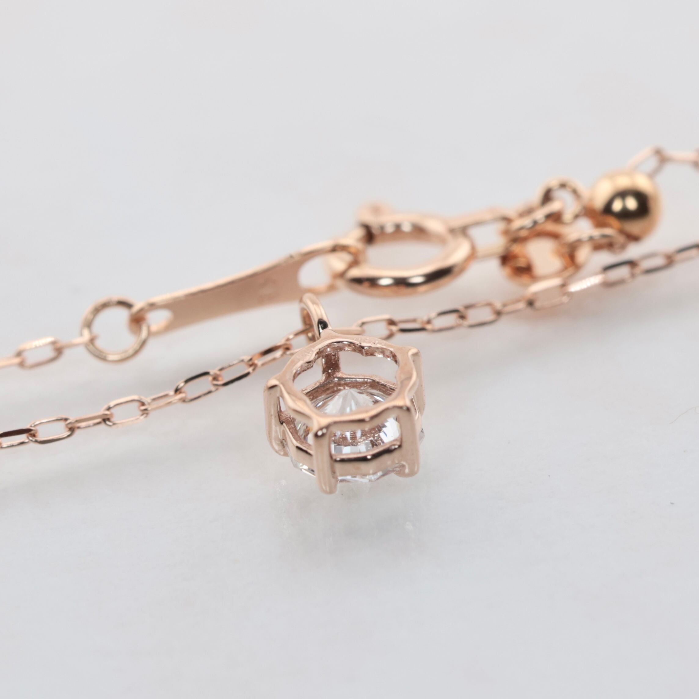 K18 さくらダイヤモンド 0.301ct 1粒ダイヤモンド ネックレス PG 750 