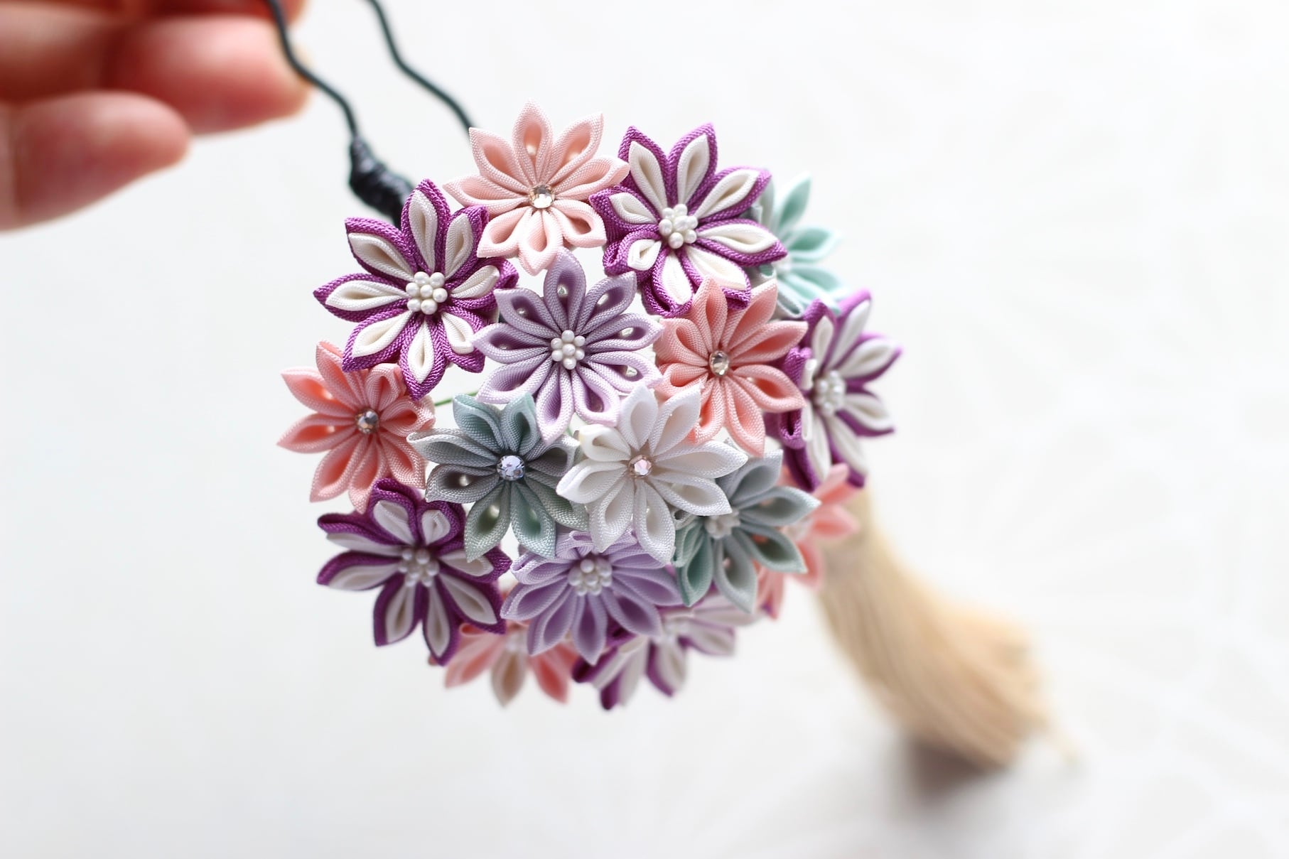 つまみ細工 簪とUピンのセット