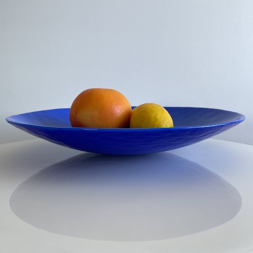 70s solid blue glass bowl