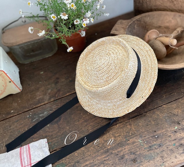Oren 3rd［取寄］enzo black ribbon straw hat 26summer