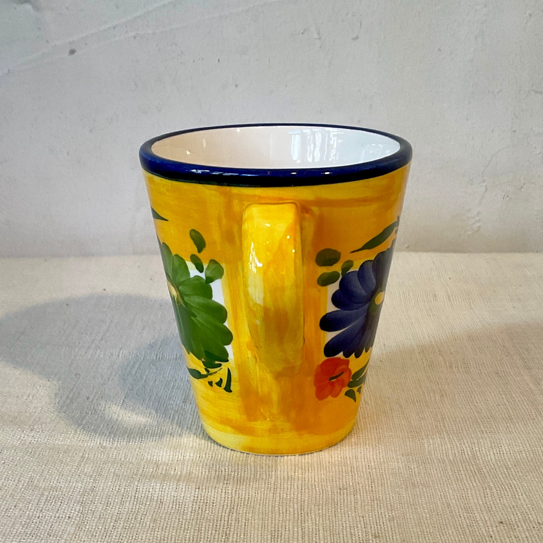 スペイン陶器】マグカップ（青緑花） | 照明＆エシカルライフスタイル