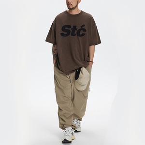 ★THICK PRINTED WASHED HALF SLEEVE T-SHIRT　　　A0470