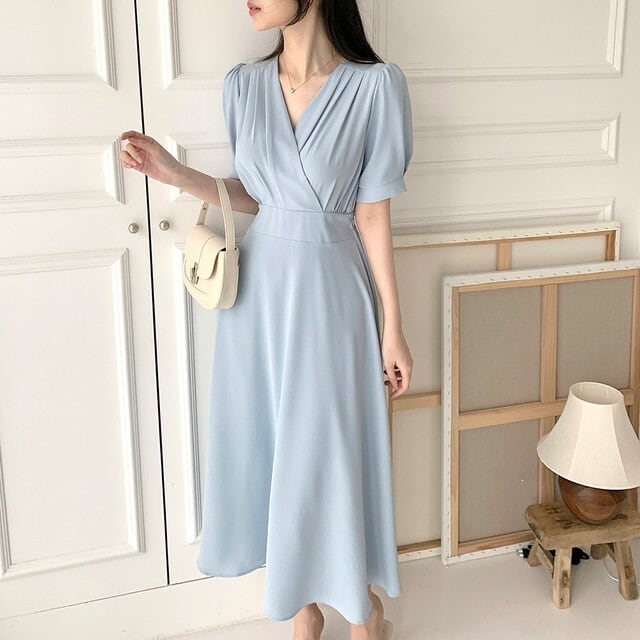 フレンチVネック 半袖ワンピース 6col Y 260082 | Raglana