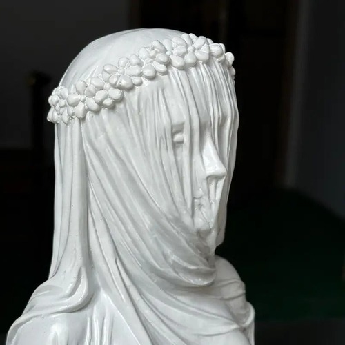 女神の像 ベールをかぶった乙女 彫刻 樹脂工芸品 彫像 装飾 自宅 オフィス 窓 コレクション 装飾