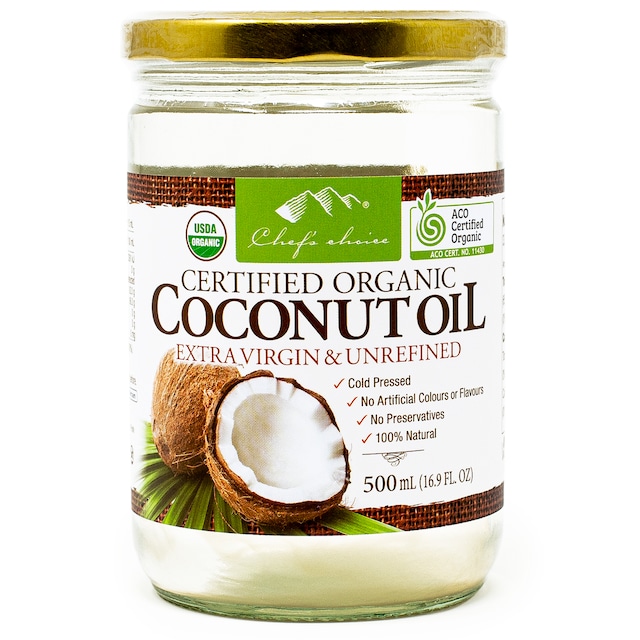 シェフズチョイス オーガニック エキストラバージン ココナッツオイル 未精製タイプ 500ml Organic Coconut Oil Unrefine