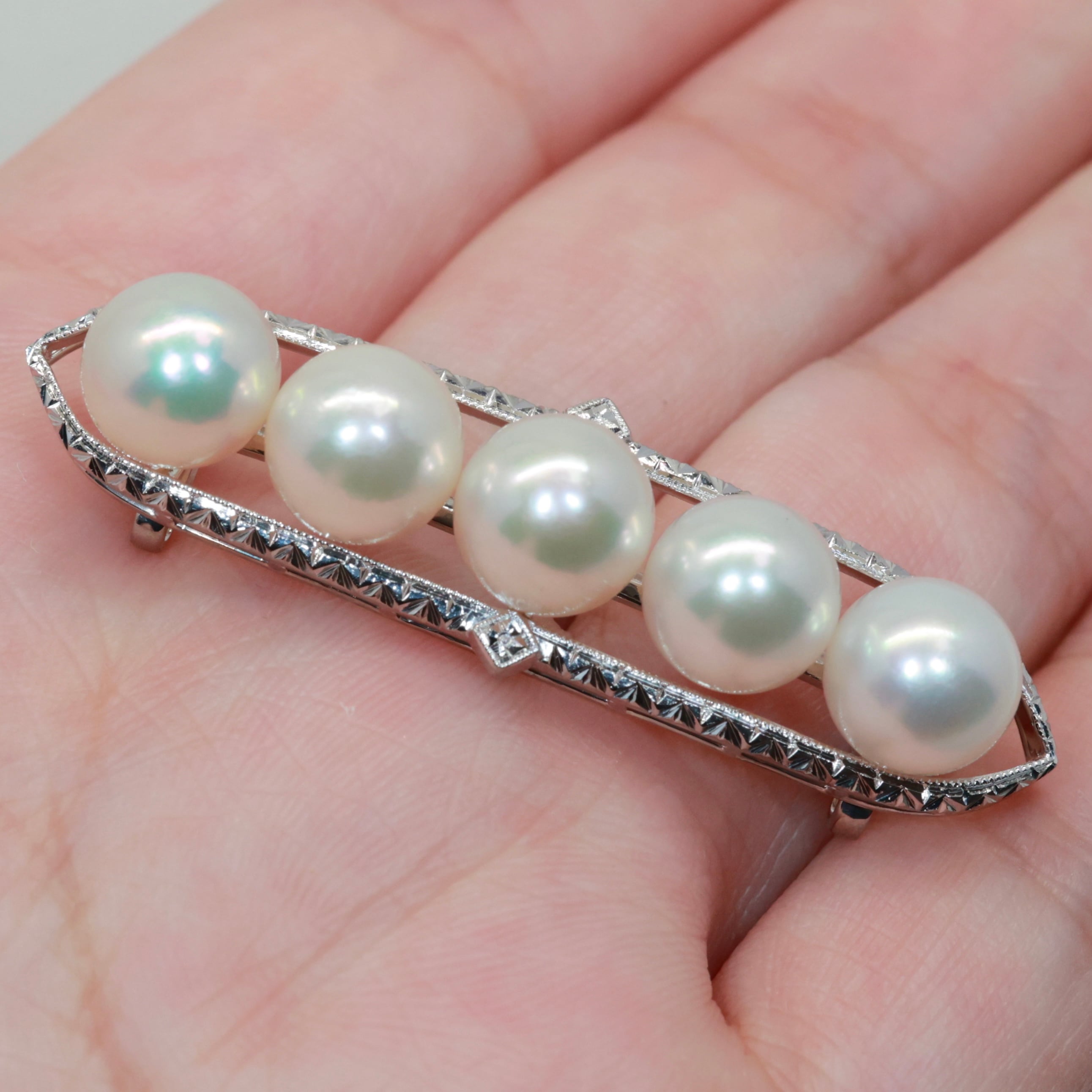 MIKIMOTO K14パール5.1〜7.3㎜帯留め