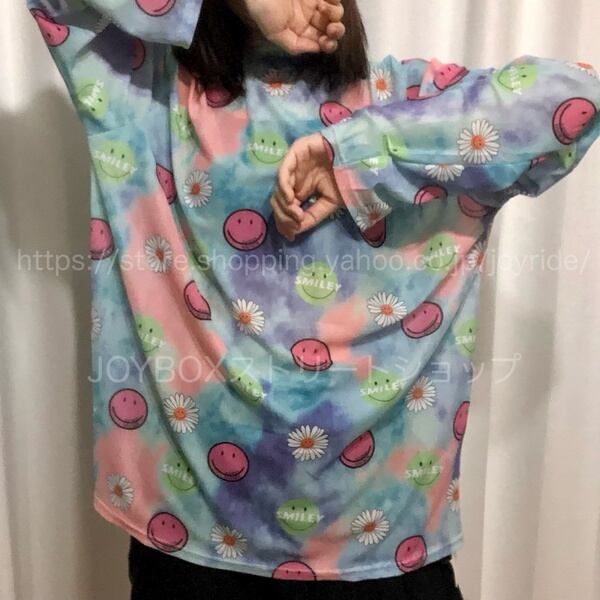 【v-13】ビーズネックレス❁ニコちゃん 韓国 古着 個性的 派手 カラフル原宿 v-13】ビーズネックレス❁ニコちゃん 韓国 古着 個性的 派手