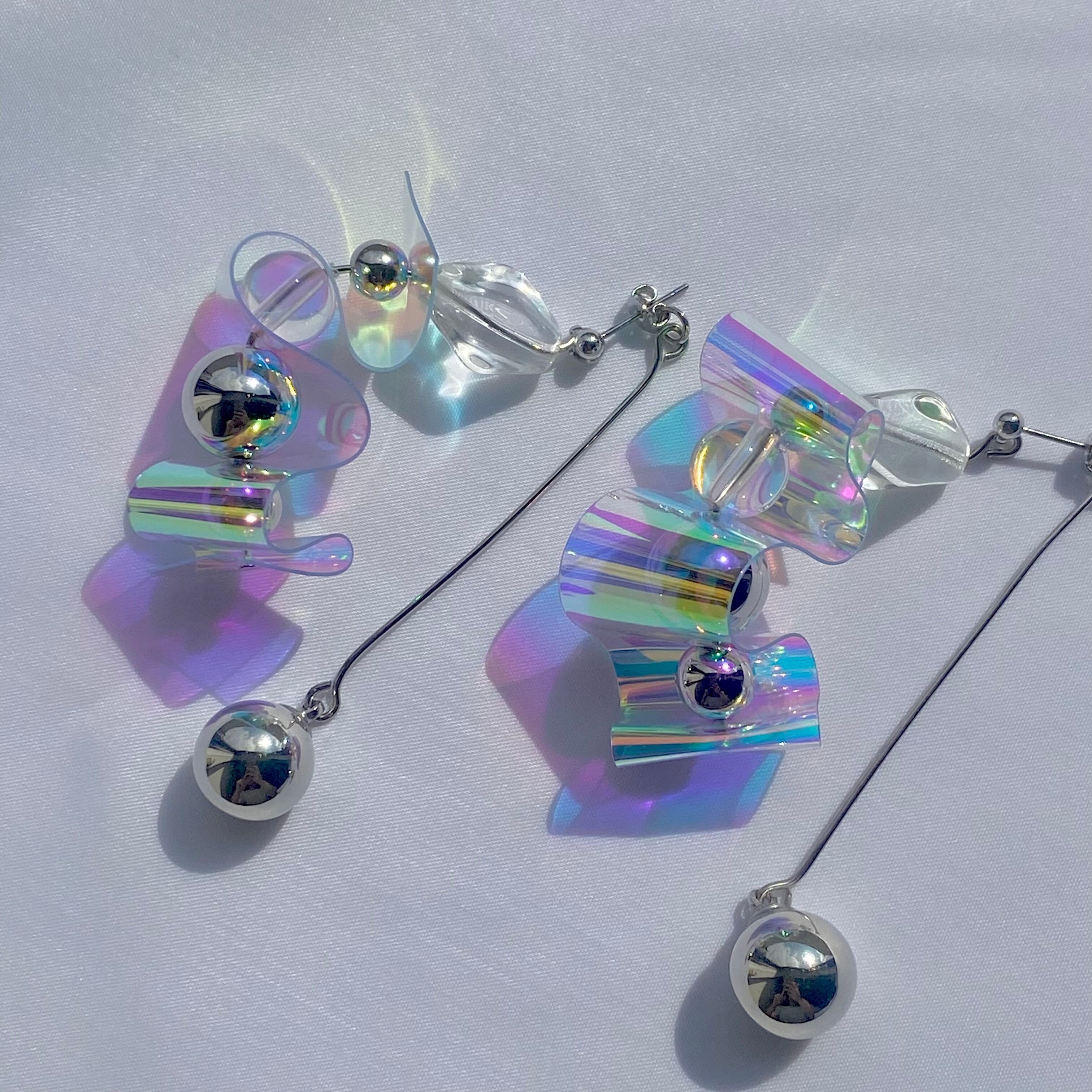 PVC シルバーピアス(オーロラ) | espoir