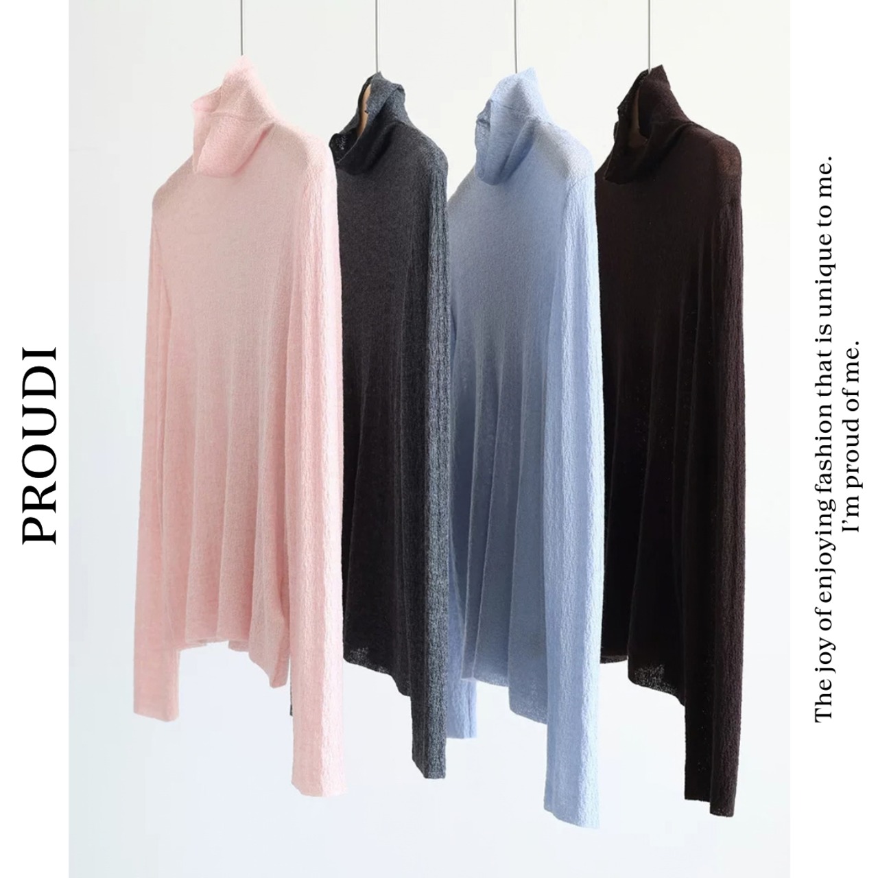 【タートルネック長袖ニット 】P02190