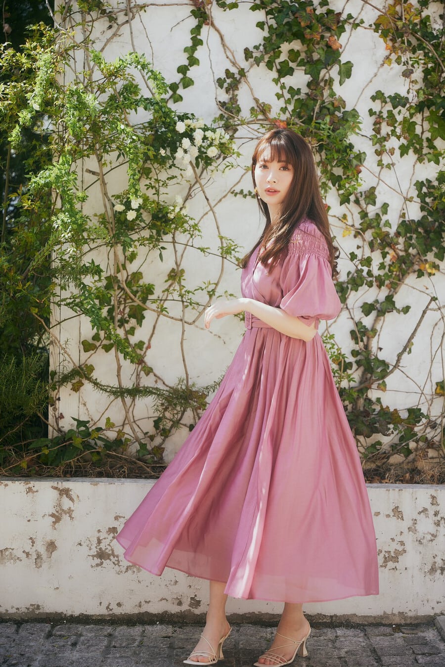 her lip to airy volume sleeve dressロングワンピース/マキシワンピース