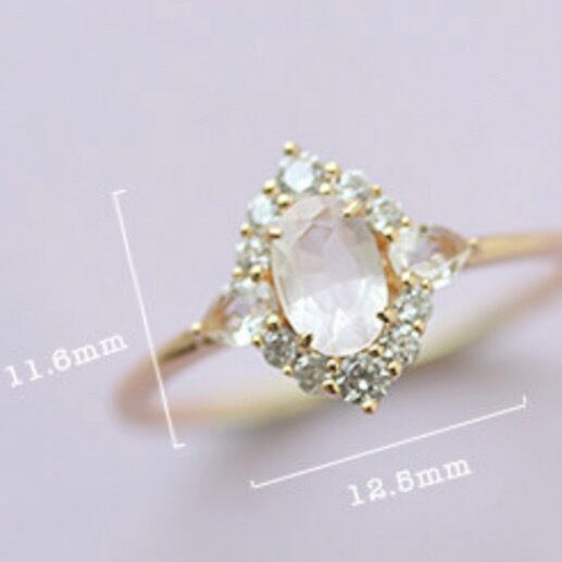 Limited quantity Natural Pink Crystal Silver Gold Plated Ring CT21000800