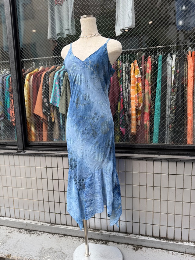 90’s EUR Floral Flock Print Slip Dress