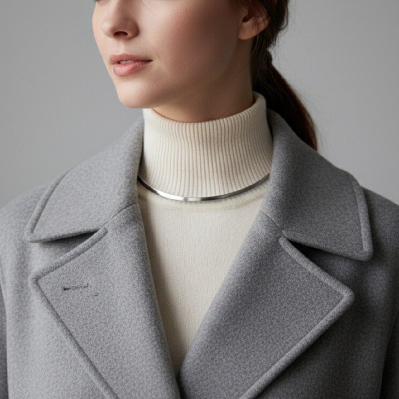 ネックレス チョーカー フラットタイプ シルバー