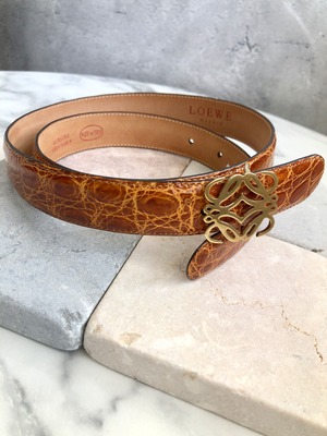 LOEWE ロエベ ベルト ブラウン アナグラム レザー vintage 